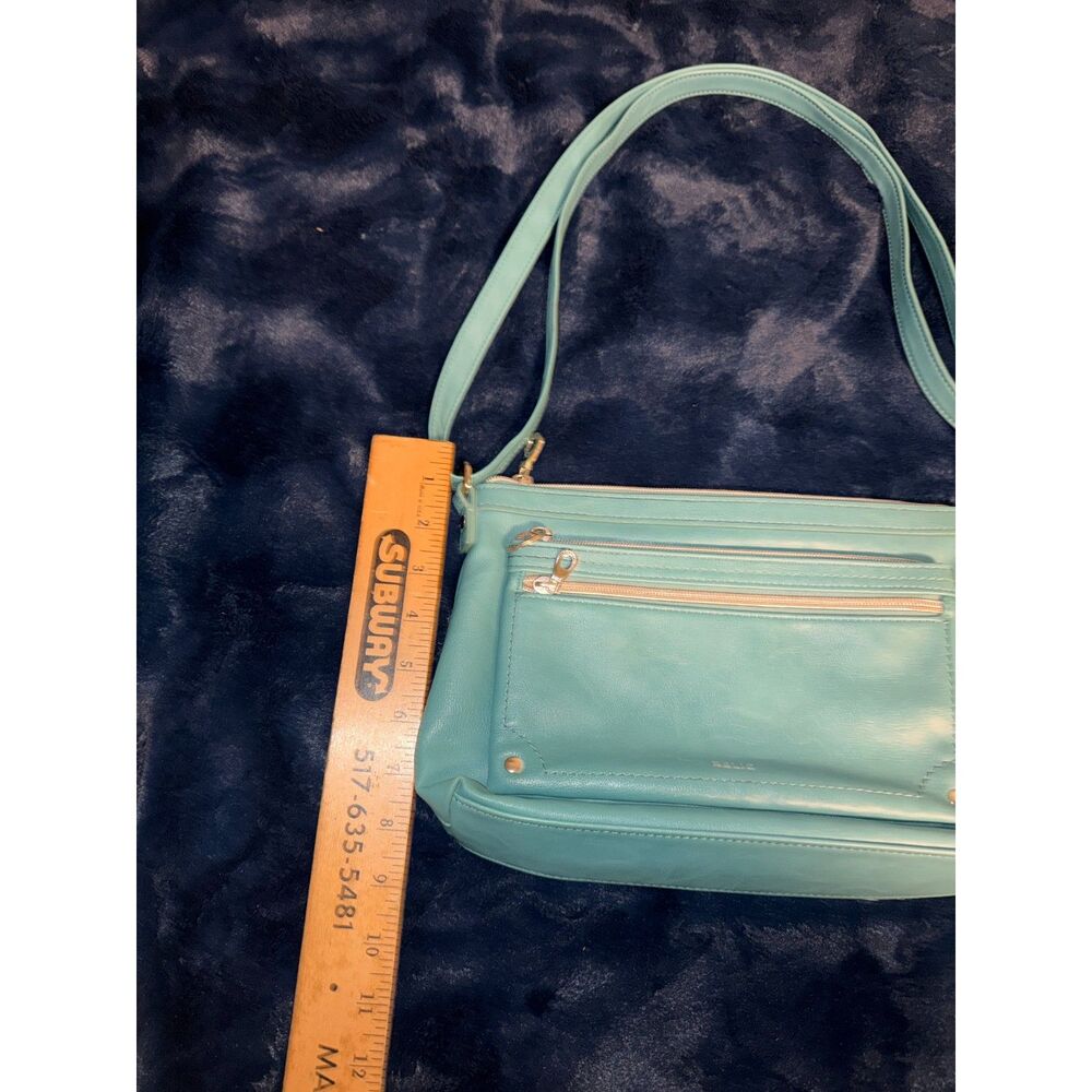 Relic Teal Blue Faux Leather Multi Pocket Crossbody Shoulder Bag - Picture 5 of 7
